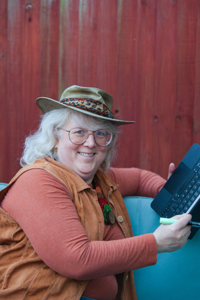 Wendrie sitting outside