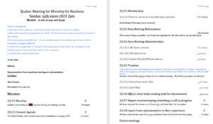 an overview of an agenda with timings and annotations