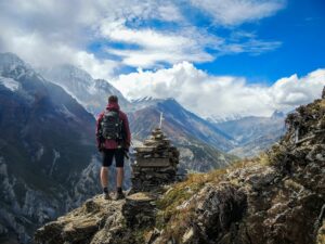 Man standing on a mountain